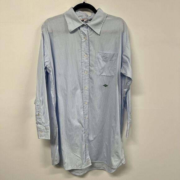 Zendaya x Tommy Hilfiger Striped Oversized Shirt Womens 2 Blue White Tunic - Picture 2 of 16